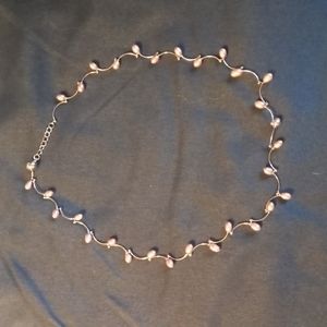 Silver and pearl necklace